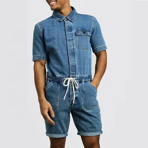 Combinaison décontractée d'été 2023, personnalisable OEM, avec poche poitrine, taille élastique à cordon de serrage, manches courtes, en polyester respirant et à séchage rapide - Product Image 3