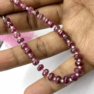 Perles en forme de rondelle à facettes en tourmaline rose de qualité AAA, perles de pierres précieuses naturelles 5.5-6.5MM pour la fabrication de bracelets - Product Image 5