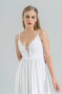 Vestido de algodón de verano para mujer con bordado floral, diseño de moda y decoración de botones, Top transpirable de manga larga para mujer - Product Image 2