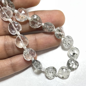 Dot Quartz Faceted Heart Shape Briolette <b>Beads</b> 10MM White Natural Stone <b>Beads</b> for Jewelry Vertical Drill-Wholesale - Product Image 2
