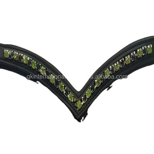 Bandeau à sourcils en cuir en forme de V, Style coréen, robuste, entièrement cousu, avec rembourrage souple et chaîne de perles - Product Image 1