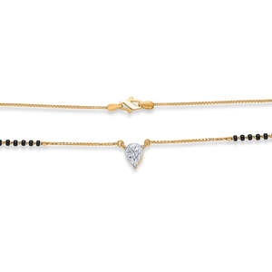Collar de cuentas finas, moderno, de oro amarillo, Mangalsutra para mujer - Product Image 4