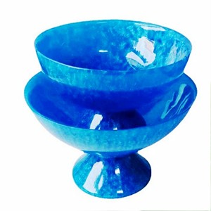 Vajilla Decorativa de Resina Pulida Hecha a Mano con Elegantes Tazones con Pedestal para Fiestas en Casa y Uso en la Cocina - Ecológica - Product Image 1