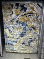 Hochwertige Goldenmoon Maschinengefertigte Polyester Abstrakte Teppiche Wohnzimmer Großer Teppich Gepolstert Rutschfest Haustierfreundlich