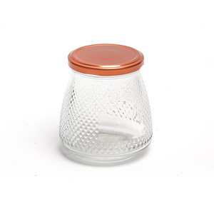 Boş Şeffaf 6 oz Şeffaf Yoğurt Kavanozları Altın Kapaklı Cam Puding Kavanozları Reçel Bal Düğün Hediyeleri Toptan - Product Image 1