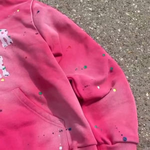 Sudadera con Capucha Personalizada para Hombre, Diseño con Salpicaduras de Pintura Estilo Vintage, Lavado Ácido, Serigrafía, Ecológica, 100% para Invierno - Product Image 6