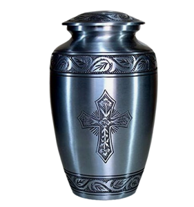 Fabricante Funeral Ceremony Urna funeraria Precio asequible Esmalte Brillante Acabado Urna Metal Cremación Urnas - Product Image 4