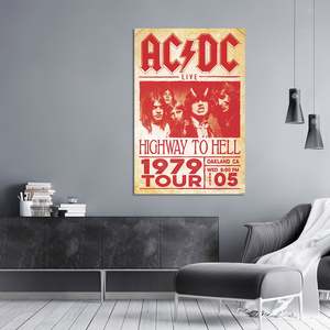 Póster de la Gira Live Highway to Hell de AC/DC de 1979, Impresión Offset y Digital en Lienzo para Decoración - Product Image 3