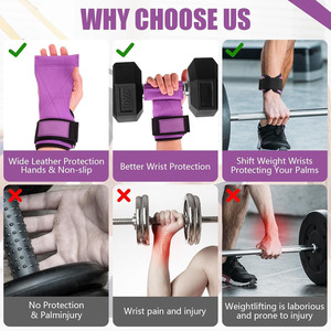 Poignées de main de crossfit en cuir synthétique personnalisées en gros OEM, protection de la paume pour la musculation et l'entraînement en gymnastique - Product Image 4