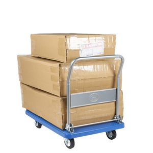 간편한 보관 및 저소음 회전 바퀴 플라스틱을위한 접이식 핸들러가있는 500 Kg 적재 용량 헤비 듀티 핸드 트럭 트롤리 - Product Image 4