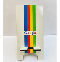 Support de téléphone portable universel personnalisable en MDF avec logo par sublimation, marque OLIVIA, anti-corrosion, fixation par clip pour bureau, vente en gros