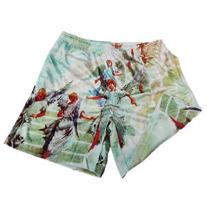 Pantalones cortos de gimnasia para hombre 6XL personalizados, pantalones cortos de malla con cintura elástica, estampado sublimado a todo color, conjuntos de pantalones cortos negros informales de primera calidad con patrón - Product Image 3