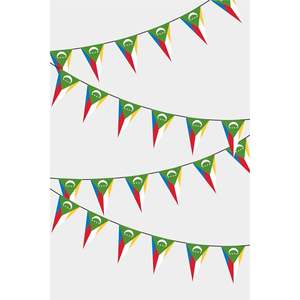 Drapeaux triangulaires comoriens personnalisables, bannières, guirlandes, impression numérique sur coton, plastique, soie pour l'automobile, l'assurance, l'éducation - Product Image 1