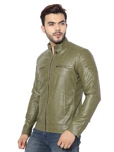 Veste bomber en cuir d'extérieur pour le printemps, mode, couleur unie, chaude, veste pour homme avec plusieurs poches, veste pour homme - Product Image 3
