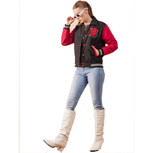 Custom Logo <b>Wool</b> Chenille Embroidery Varsity Jacket for Men Women Vintage Blank Orange Leather Sleeve Winter Work Style <b>Fabric</b> - Product Image 2