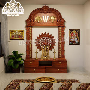 Mandir de prière traditionnel du sud de l'Inde pour la maison, en teck sculpté à la main, style royal indien, taille personnalisée, prix d'usine, vente aux États-Unis - Product Image 6