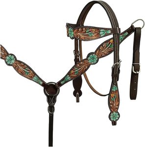 ชุดบังเหียนและสายรัดอกม้าหนังแท้และโลหะ รุ่น Kaamkaaj KKJ01 พร้อมหัวเข็มขัดปลดเร็ว ขนาดปกติ เหมาะสำหรับผู้เริ่มต้นขี่ม้า - Product Image 2