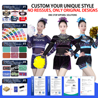 Uniformes de Porristas Personalizados con Bloques de Color, Manga Larga, para Competencia All Star, Fabricación OEM, MOQ Bajo, Diseño Libre, Sin CPSIA, Entrega en 7 Días