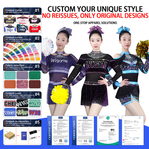 Custom Heat-Transfer Printed All Star Cheerleading Uniforms <b>2</b>-<b>Piece</b> <b>Set</b> OEM Factory Low MOQ CPSIA Free Design 7-Day - Product Image 2