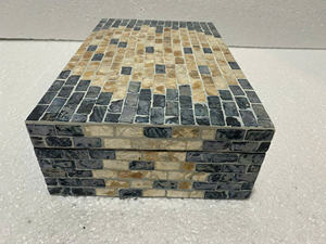 Boîte à bijoux en nacre de luxe faite à la main ensemble 2 organisateurs incrustés personnalisables pour le stockage décoratif à la maison - Product Image 4