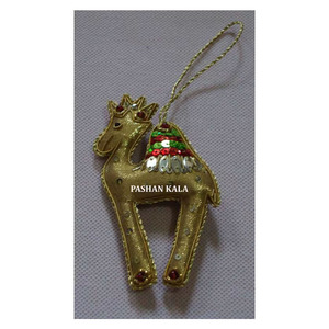 สีทองและสีทองปัก zari ต้นคริสต์มาสแขวนเครื่องประดับผ้าวัสดุผ้าสำหรับทำงานที่ใช้ตกแต่งในเทศกาลรอมฎอน - Product Image 1