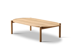 Table basse d'inspiration nordique avec un cadre ovale et des tons de bois doux Un ajout confortable aux espaces minimalistes - Product Image 5