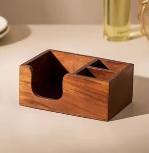 Acacia Wood Utensil <b>Holder</b> Flatware Utensil Caddy With Tray <b>Holder</b> for Spoons <b>Knives</b> - Product Image 1