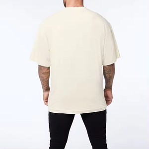 Camiseta de gran tamaño de verano para hombre, 100% algodón, ajuste holgado, hombro caído, estampado, camisetas de diseño personalizado - Product Image 2