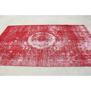 Tapis turc vintage 5,8x9,6 pi (177x294 cm), tapis à motifs floraux rouges - Product Image 2