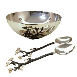 Bol en métal en laiton plaqué or servant des bols modernes en céramique gratuits ustensiles de cuisine accessoires de table à manger - Product Image 3