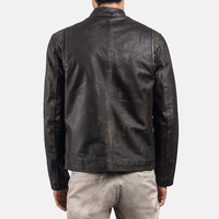 Veste d'hiver classique pour homme en cuir véritable et toile, col montant, imperméable, respirante, confortable, élégante, chaude, adaptée à un usage quotidien