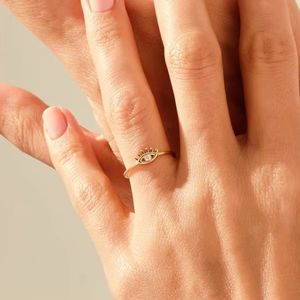 Anillo clásico de plata maciza 925, joyería para mujer, Plata de Ley 925, Topacio blanco, piedras preciosas, estilo bohemio, anillo hecho a mano, regalo para mamá - Product Image 1