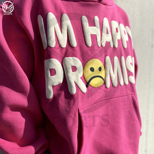 Luxury Men's Hip Hop Oversized Hoodie Heavyweight 3D Puff Design Custom Logo <b>Letter</b> <b>Foam</b> Printing for Winter - Product Image 2