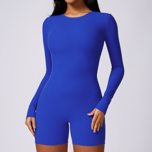 Nuevo mono ajustado de manga corta con cuello cuadrado para mujer de verano, mono transpirable resistente al sudor con cuello cuadrado a la moda - Product Image 4