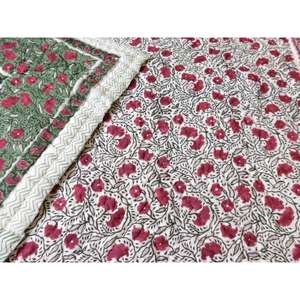 Algodón hecho a mano Jaipuri sanganeri rajai edredón invierno cálido sábana cama spreed reversible edredones manta fabricación al por mayor - Product Image 4