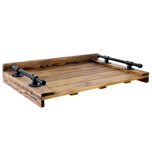 Party Event Table Decor Wood <b>Tray</b> <b>with</b> Metal <b>Handle</b> Fruit Snack Dessert Display <b>Tray</b> Rack Good Quality Product - Product Image 5