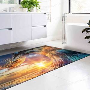 Alfombra con Forma de Cresta de Ola con Luz de Atardecer, Alfombras con Paisaje de Crestas, Alfombra Suave con Pelo - Product Image 5