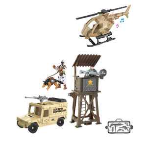 Camión armado perro del ejército 2 soldados figuras de acción militar fuerza especial combate batalla juego policía acción juguete para niños - Product Image 4