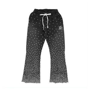 Survêtements en strass unisexe coupe ample à capuche et pantalon évasé hommes partout pierres précieuses 100% coton épais survêtements OEM - Product Image 3