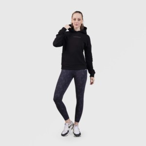 Sweat à capuche noir Delta pour femme, idéal pour l'entraînement hivernal, en maille respirante brodée, avec fermeture éclair, pour le quotidien - Product Image 4