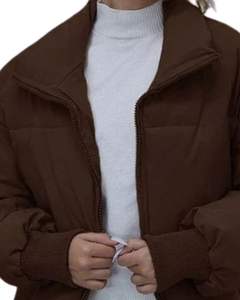 <b>Women</b> Lightweight Puffer <b>Jacket</b> Stand Collar Quilted Winter Wear Full <b>Zip</b> Warm Casual Brown Outerwear Coat - Product Image 6