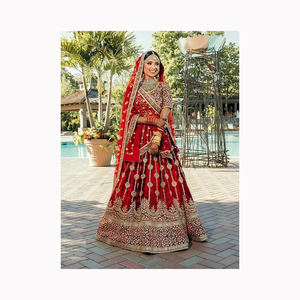Alta calidad Kalamkari estampado Lehenga Choli manga larga Dupatta elegante vestido de novia Digital para adultos ropa de fiesta India - Product Image 4