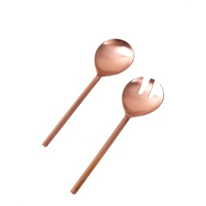 Juego de Cubiertos de cuchara y tenedor más vendido, utensilios de cocina con acabado Chapado en cobre, juego de cubiertos de latón para uso de Catering - Product Image 1