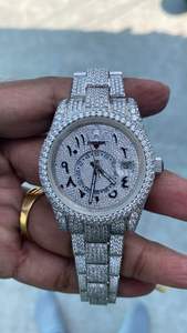 Reloj de Pulsera de Acero Inoxidable con Diamantes de Imitación Moissanite de Alta Calidad, Estilo Hip Hop, para Hombre - Product Image 3