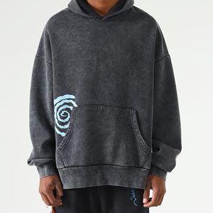 Sudadera con Capucha para Hombre, Estilo Moderno, Lavado Ácido, 100% Algodón, Transpirable, Ropa Casual de Invierno, Marca Privada, MOQ Bajo, Térmica, Directo de Fábrica - Product Image 2