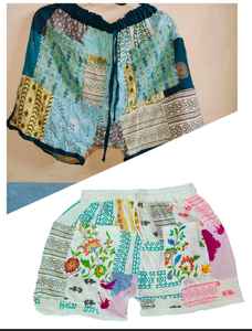 Últimos pantalones cortos de retales estampados bohemios con estilo para mujeres y niñas pantalones cortos de viaje de cintura alta - Product Image 2