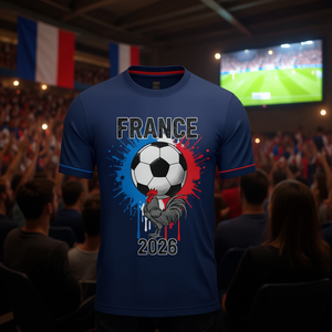 Maglia da Calcio Unisex Francia WC 2026, T-Shirt Tricolore con Grafica per Tifosi, Top per Giornate di Partita e Feste, Maglietta Promozionale - Product Image 3