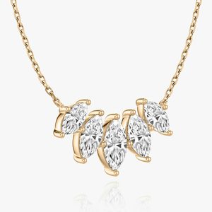 Collar con Colgante Grande de Moissanita Estilo Vintage en Plata de Ley 925, Chapado en Oro Amarillo de 14K, Oro Blanco y Oro Rosa para Mujer - Product Image 1