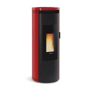 Poêle à granulés de bois autoportant avec foyer, fenêtre de visualisation frontale, commande tactile, design moderne en fonte pour chauffage intérieur - Product Image 5