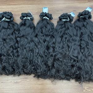 Offre spéciale trame de machine ondulée naturelle Extensions de cheveux humains vietnamiens pas d'emmêlement pas de perte de cheveux bruts non transformés en gros - Product Image 5